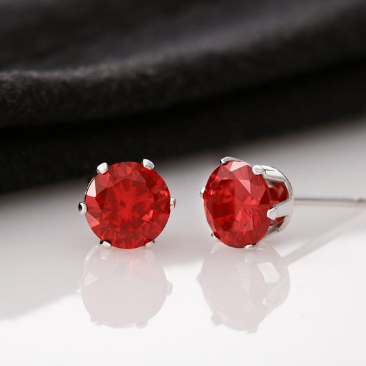Red Cubic Zirconia Earrings Jewelry ShineOn Fulfillment