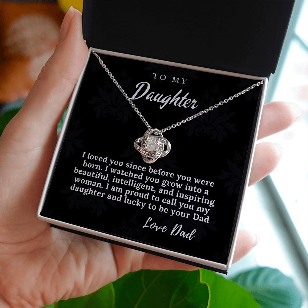 To My Daughter from Dad- Love Knot Necklace