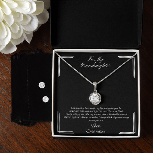 To My Granddaughter - Always be you - Necklace With Earrings