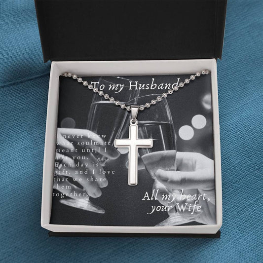Mens Cross Necklace Stainless Steel Jewelry ShineOn Fulfillment 
