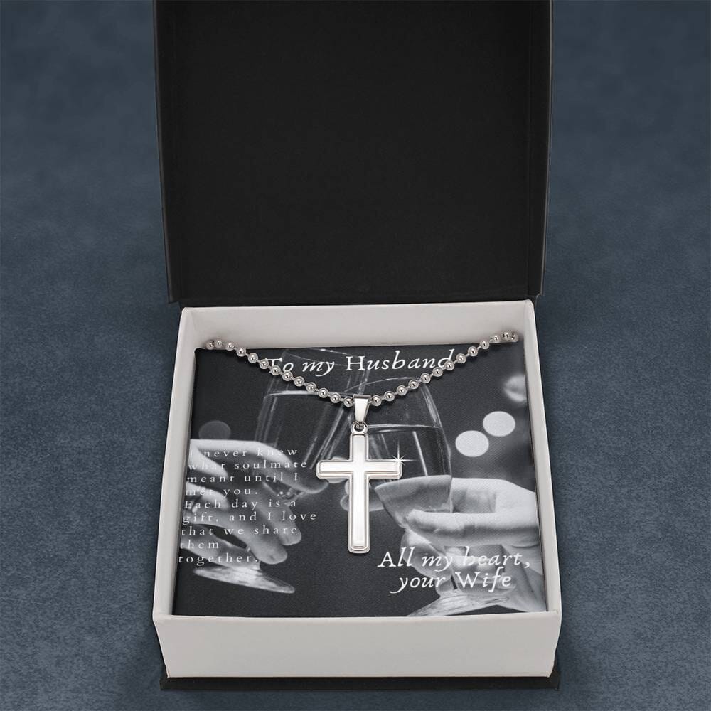 Mens Cross Necklace Stainless Steel Jewelry ShineOn Fulfillment 