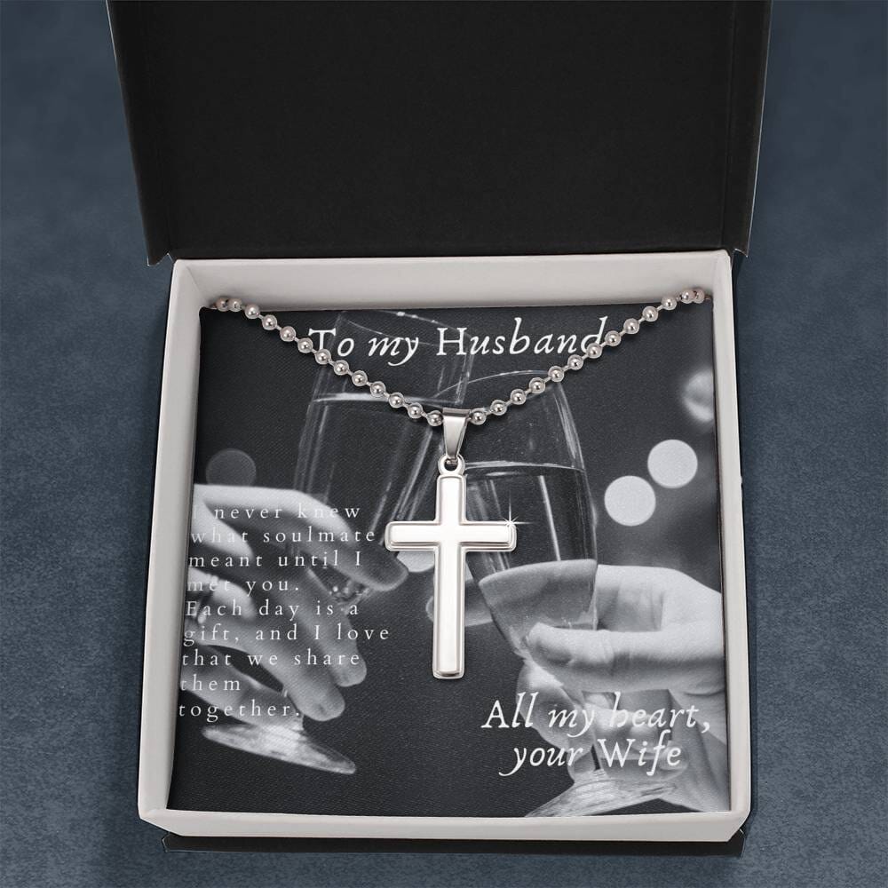 Mens Cross Necklace Stainless Steel Jewelry ShineOn Fulfillment 