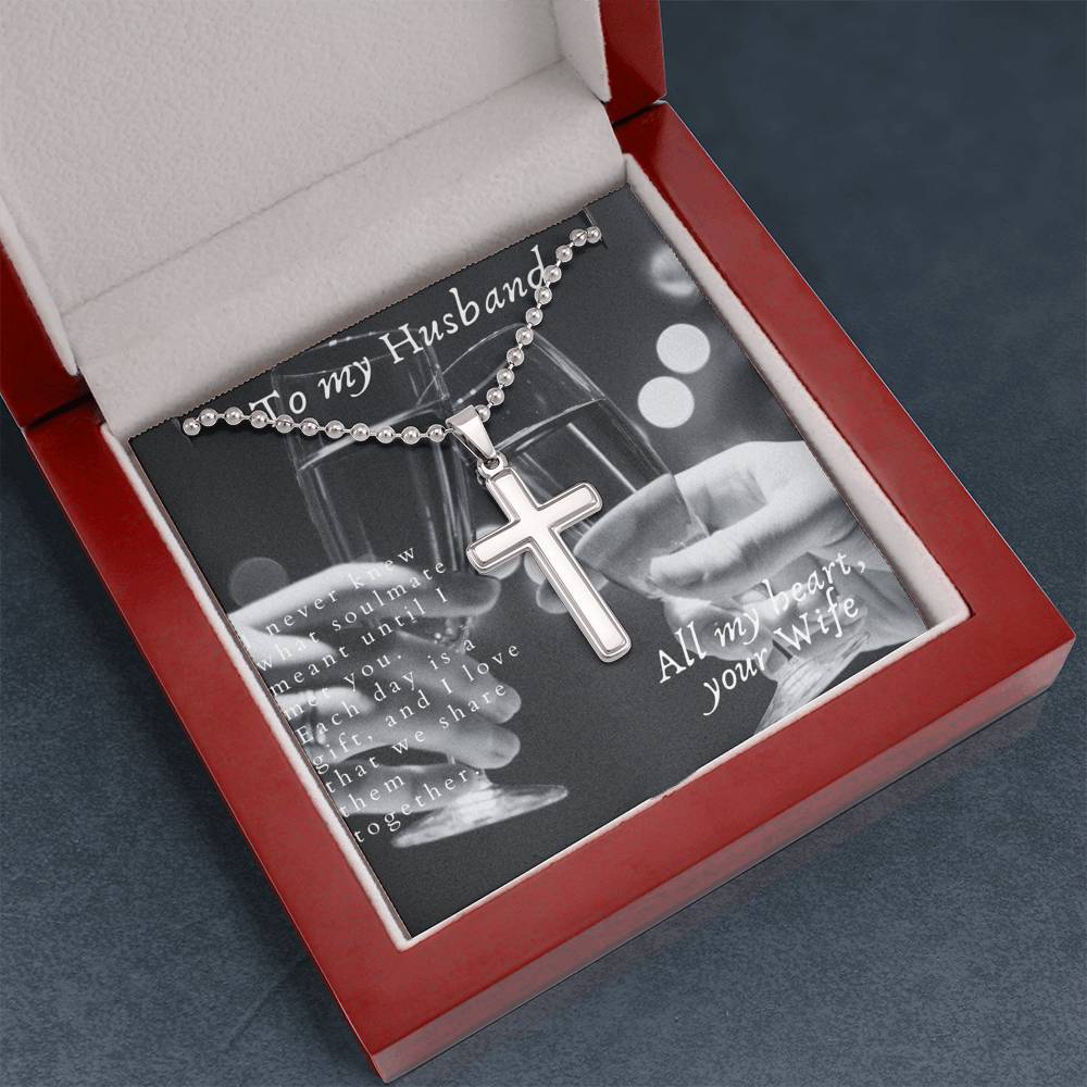 Mens Cross Necklace Stainless Steel