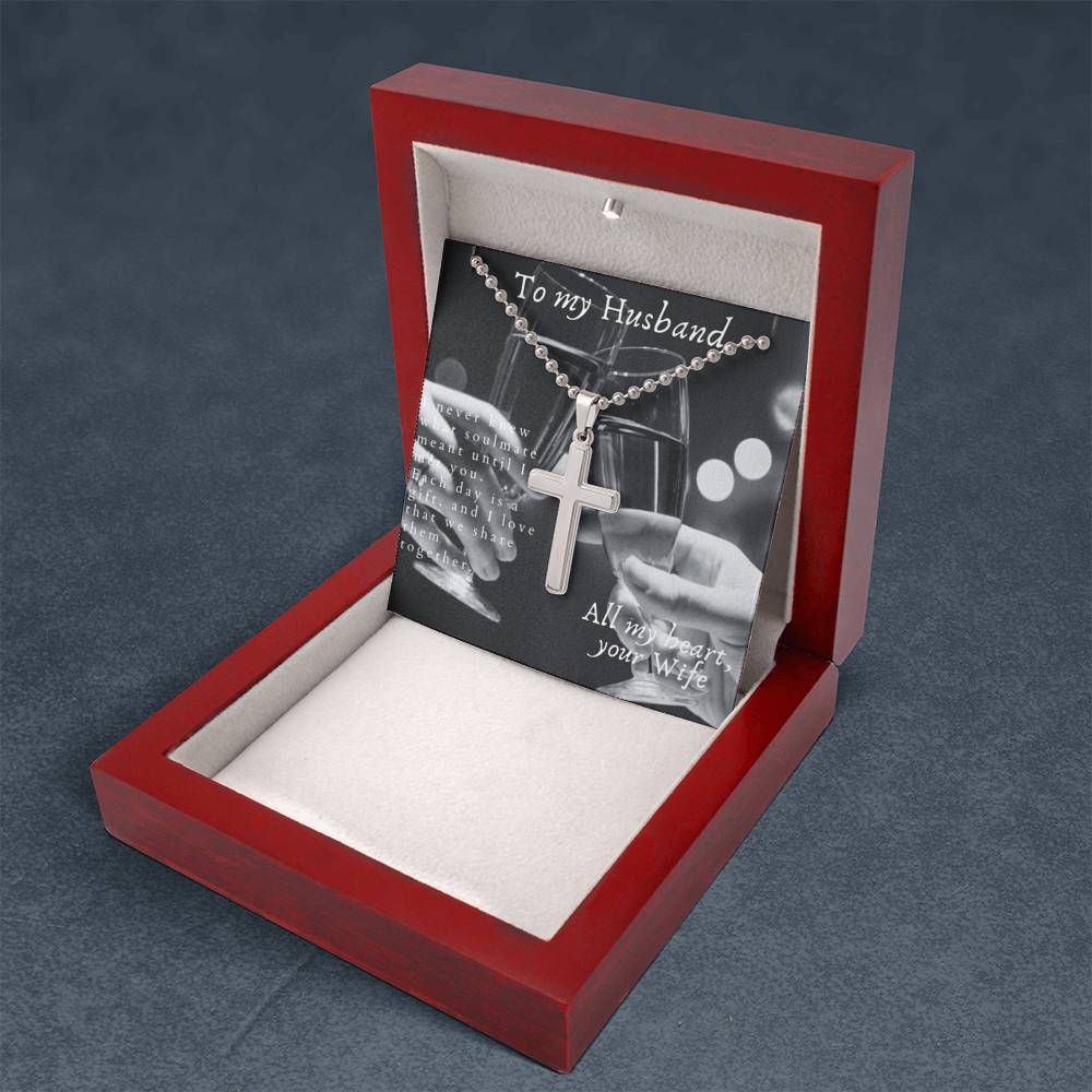 Mens Cross Necklace Stainless Steel