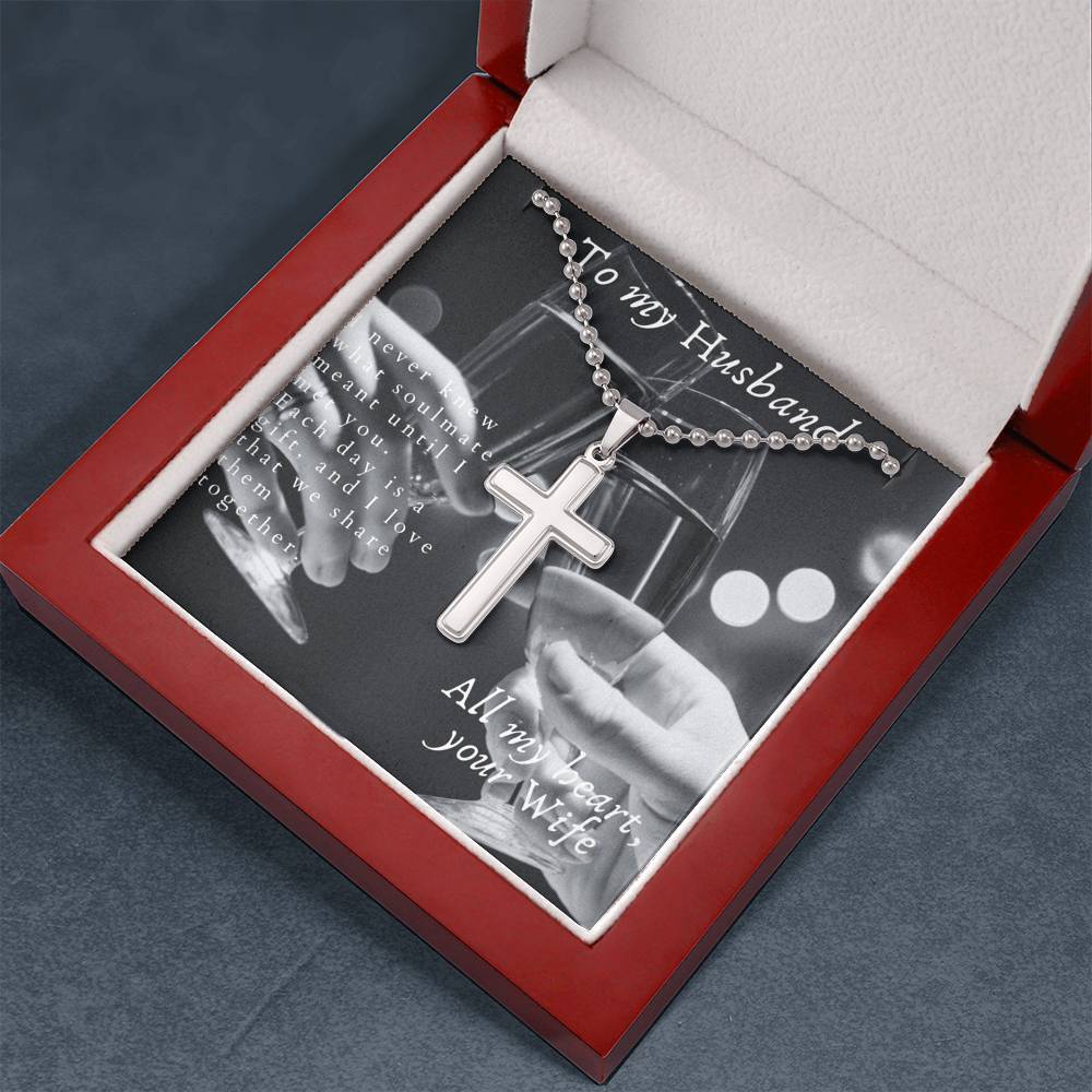 Mens Cross Necklace Stainless Steel