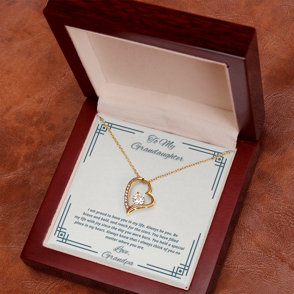 To My Granddaughter From Grandpa - Be Brave and Bold - Necklace