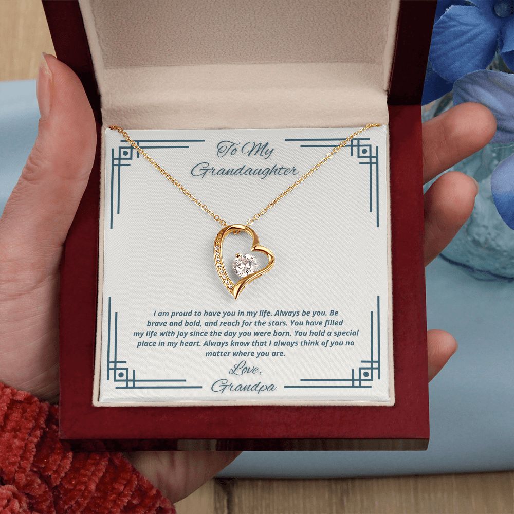 To My Granddaughter From Grandpa - Be Brave and Bold - Necklace