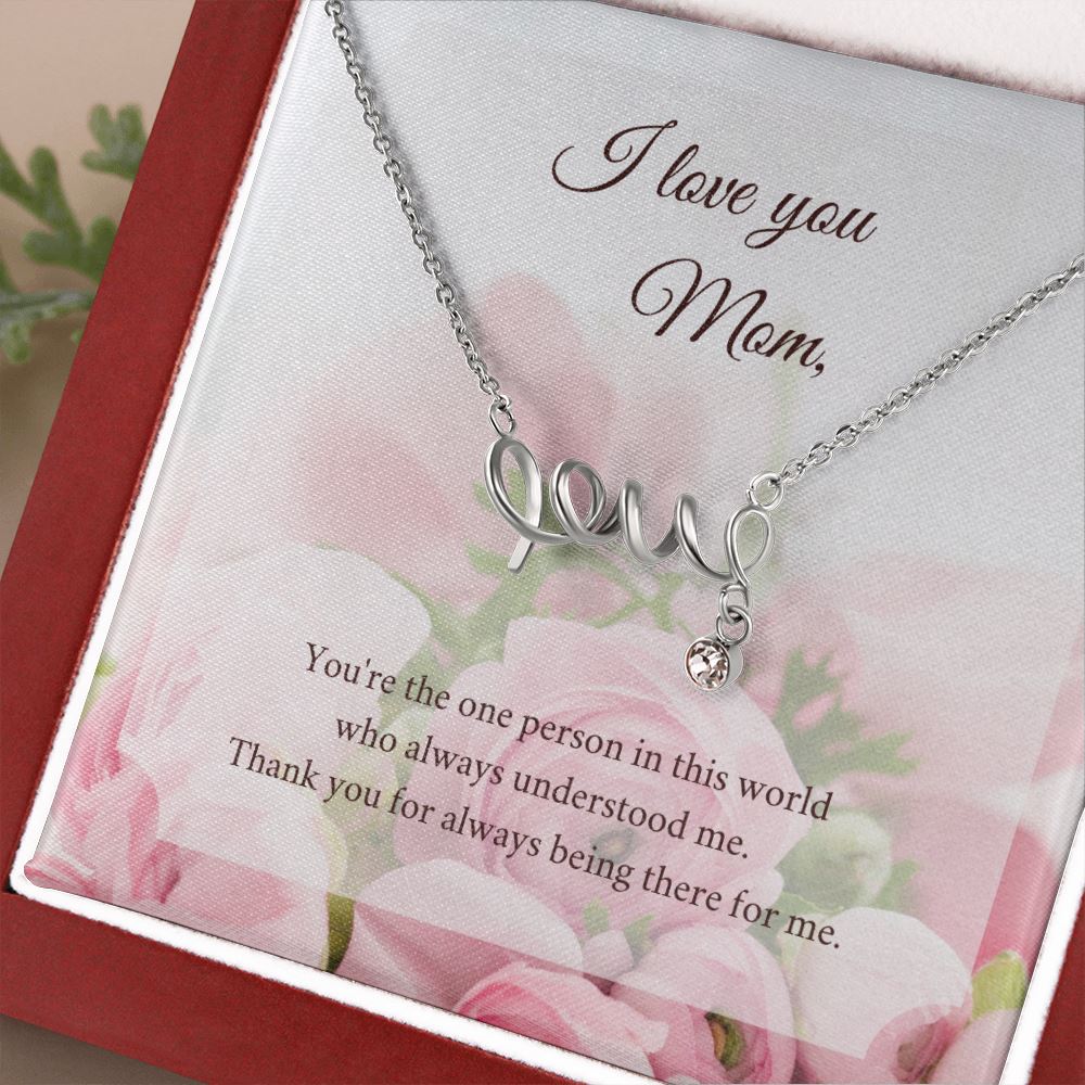 Love Necklace for Mom Jewelry ShineOn Fulfillment Surgical Steel Mahogany Style Luxury Box (W/LED) 