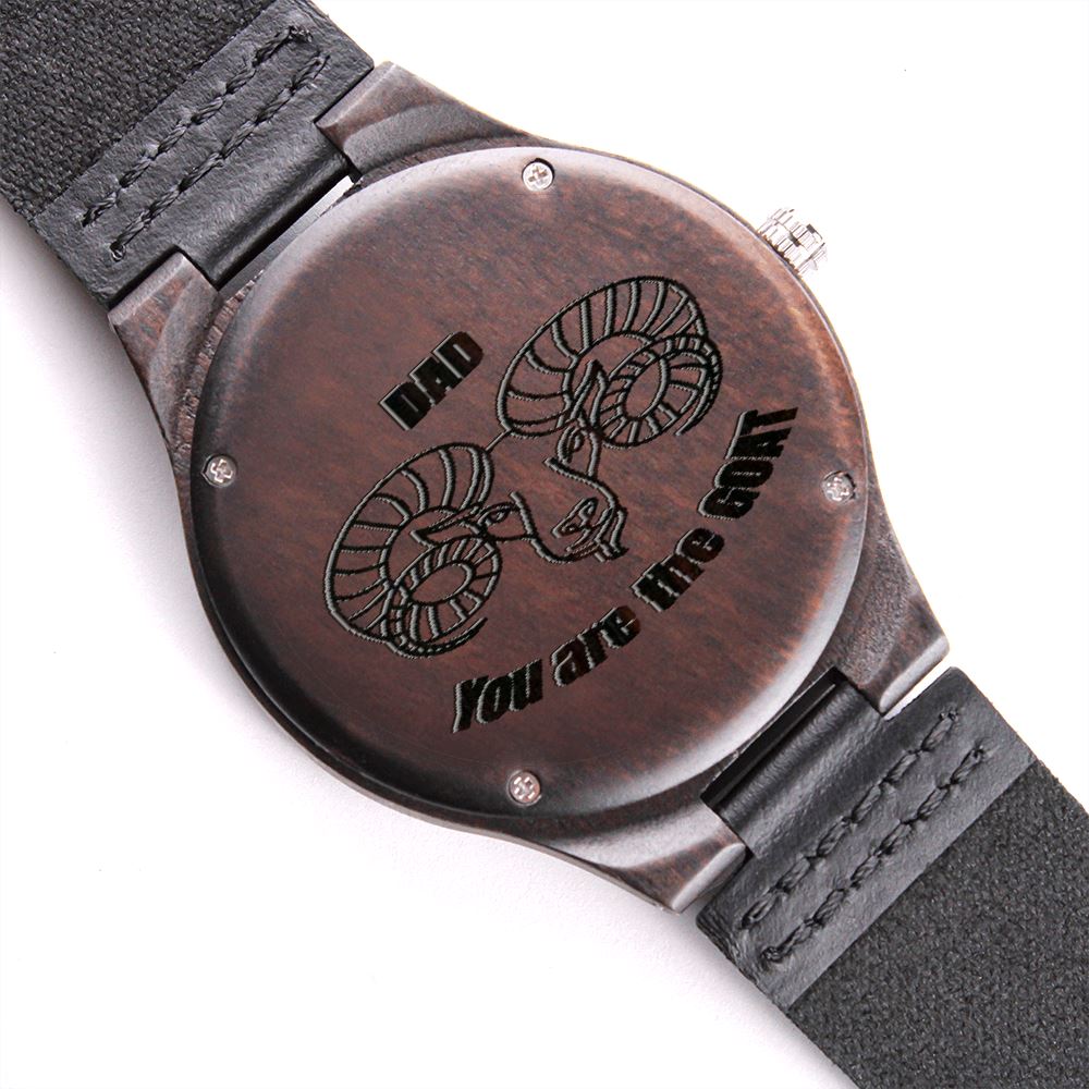 Dad You Are The GOAT - Engraved Wooden Watch - Gift for Dad Watches ShineOn Fulfillment Standard Box 
