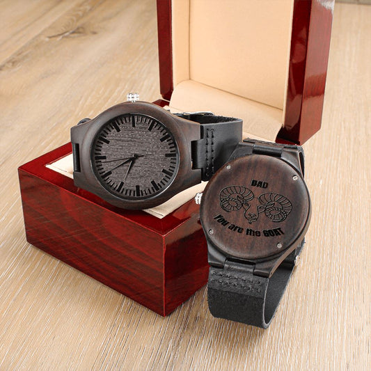 Dad You Are The GOAT - Engraved Wooden Watch - Gift for Dad Watches ShineOn Fulfillment 