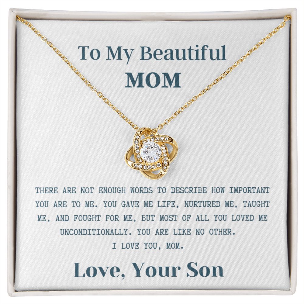 To My Beautiful Mom - Knot Necklace