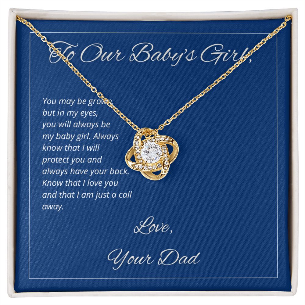 To Our Baby's Girl - I Am Just A Call Away - Necklace, daughter gifts, Personalized Gift. Heart Necklace, Gifts for her, Gift for Daughter