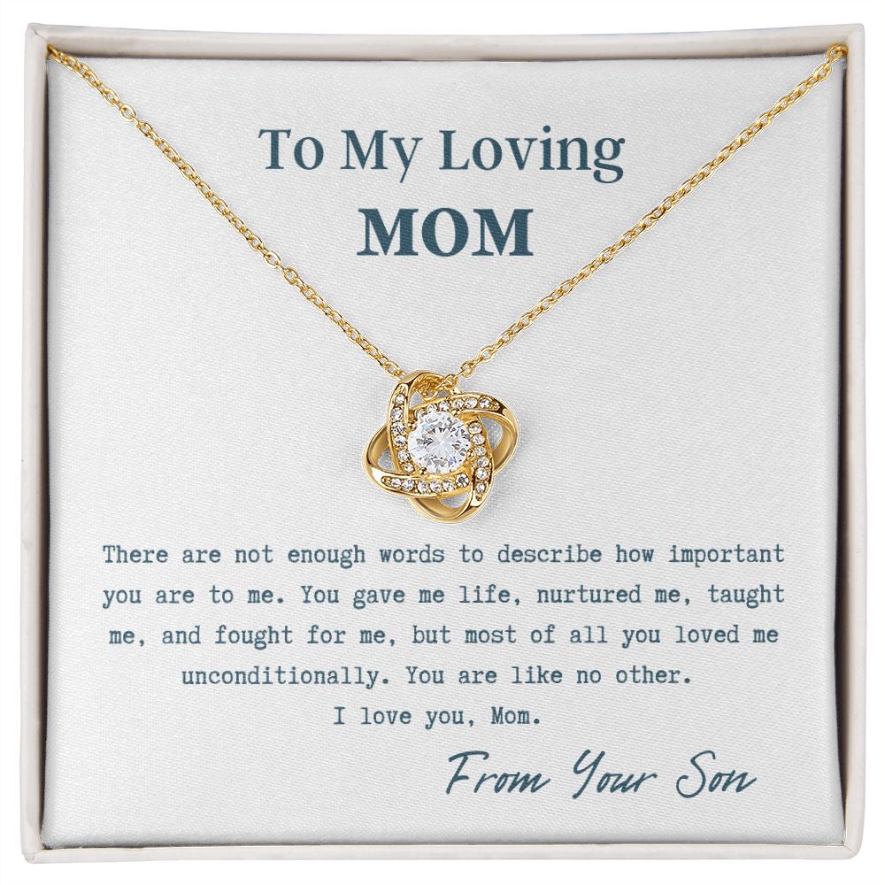 To My Loving Mom - Love Knot Necklace