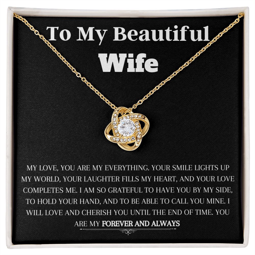 To My Beautiful Wife - Love-Knot Necklace