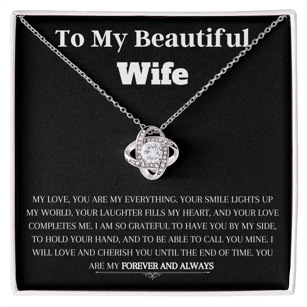 To My Beautiful Wife - Love-Knot Necklace
