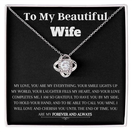 To My Beautiful Wife - Love-Knot Necklace