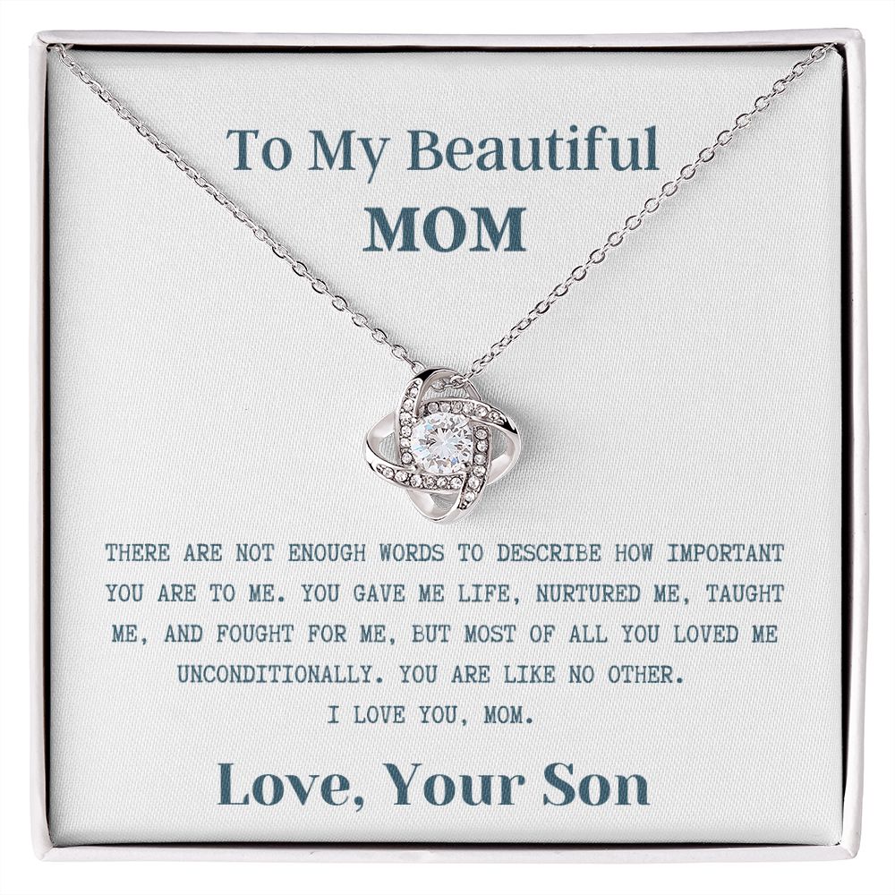 To My Beautiful Mom - Knot Necklace