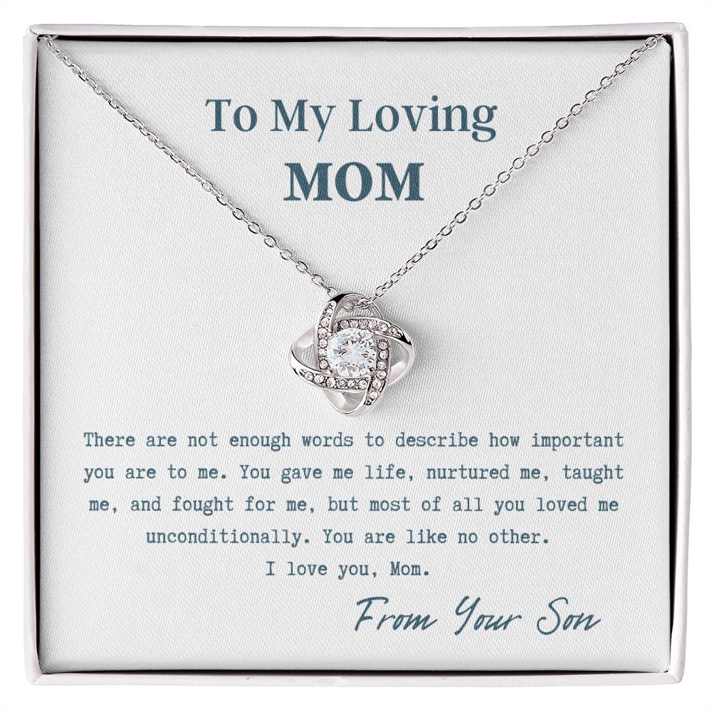 To My Loving Mom - Love Knot Necklace