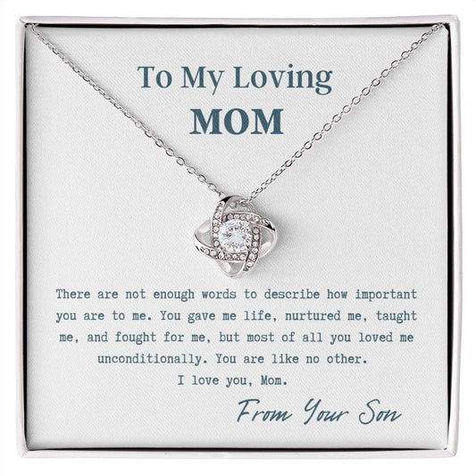 To My Loving Mom - Love Knot Necklace