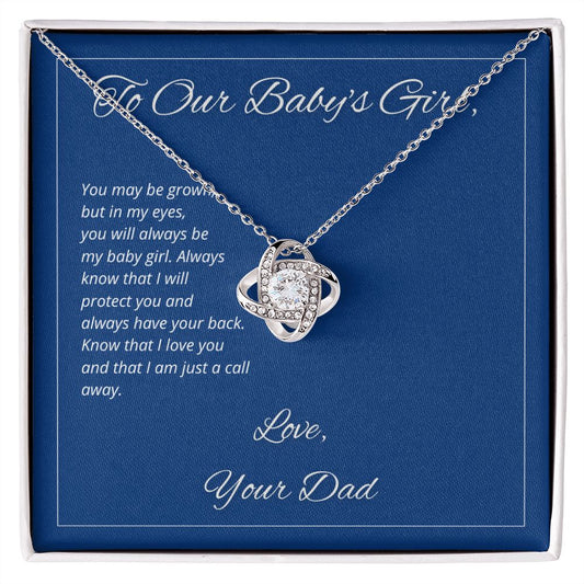 To Our Baby's Girl - I Am Just A Call Away - Necklace, daughter gifts, Personalized Gift. Heart Necklace, Gifts for her, Gift for Daughter