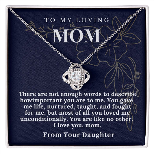To My Mom From Your Daughter- Love Knot Necklace