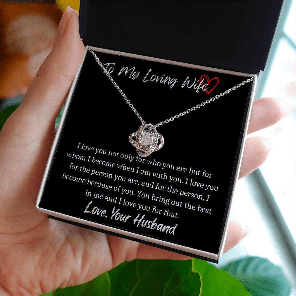 To My Loving Wife- Love Knot Necklace