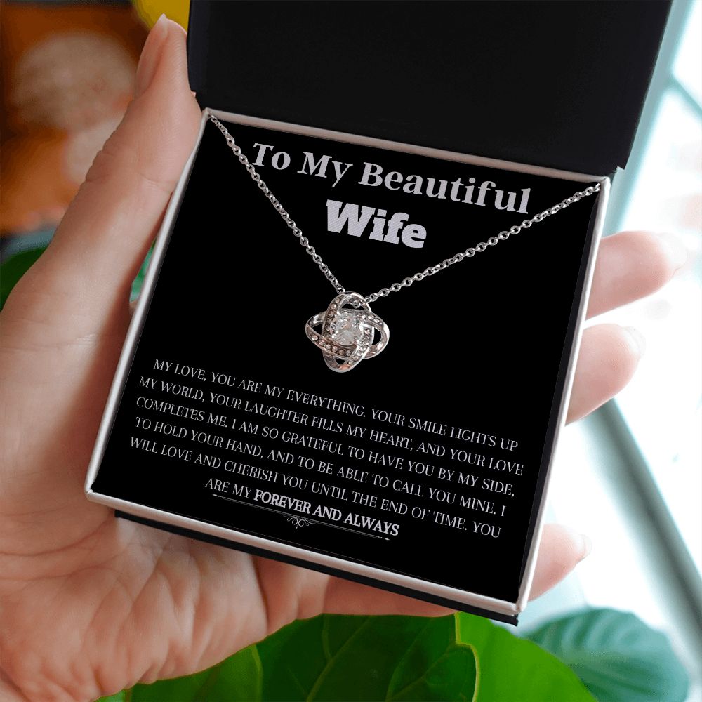 To My Beautiful Wife - Love-Knot Necklace