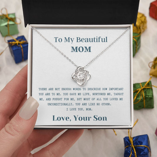 To My Beautiful Mom - Knot Necklace