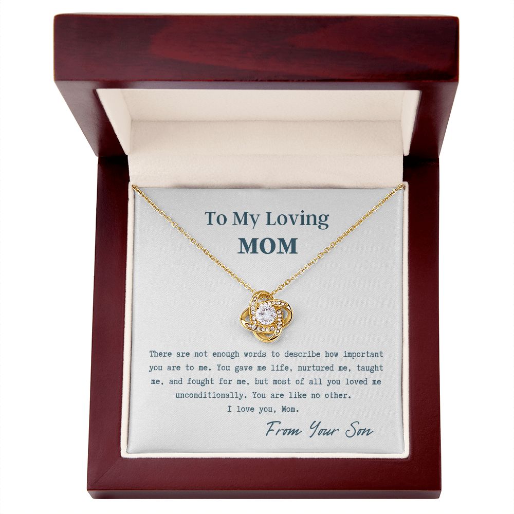 To My Loving Mom - Love Knot Necklace