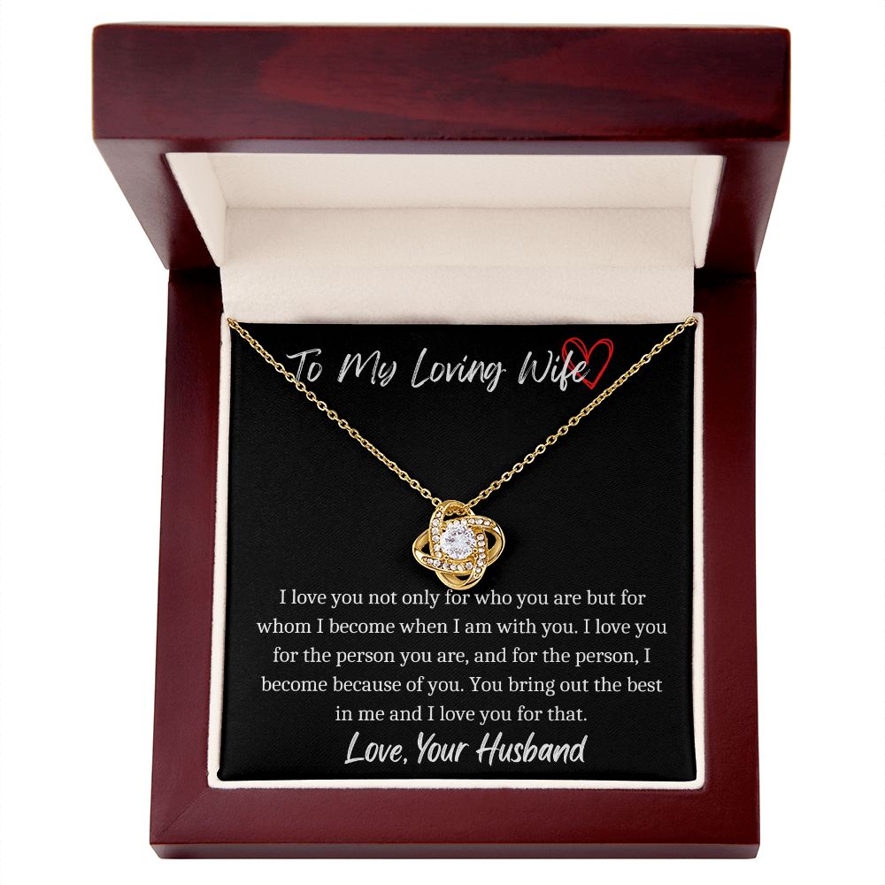 To My Loving Wife- Love Knot Necklace