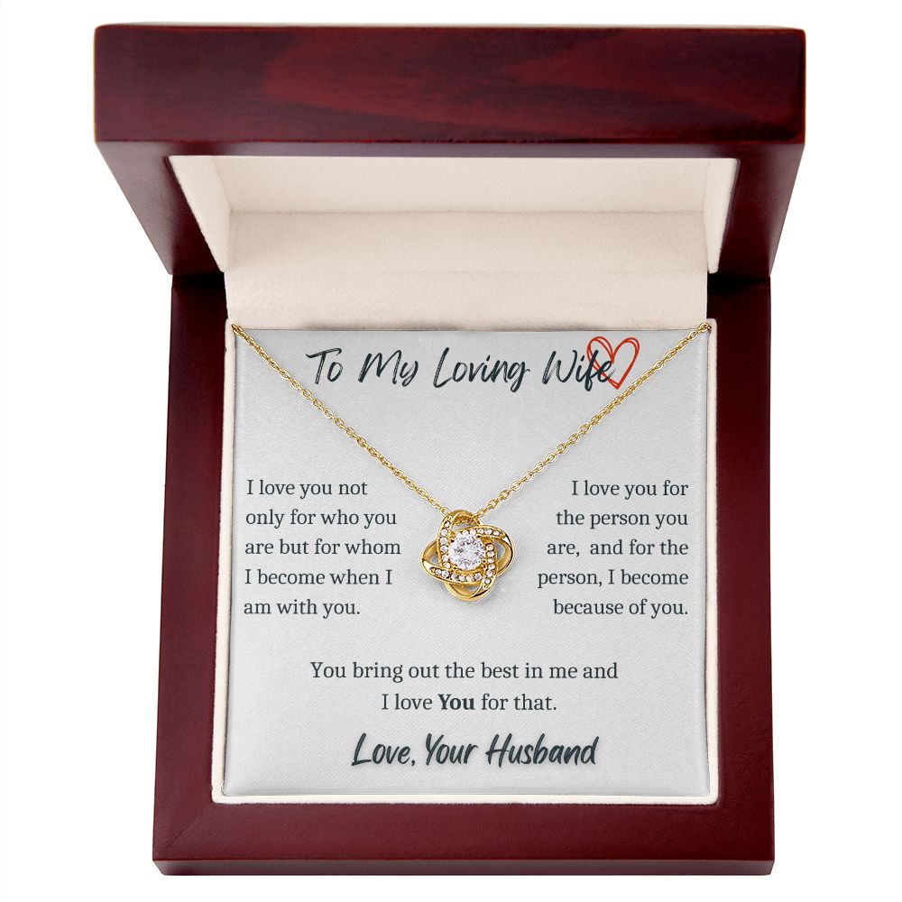 To My Loving Wife - Knot Necklace