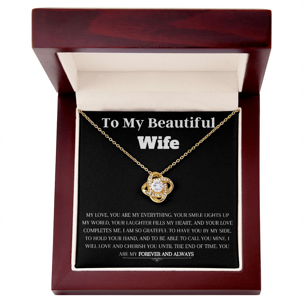 To My Beautiful Wife - Love-Knot Necklace