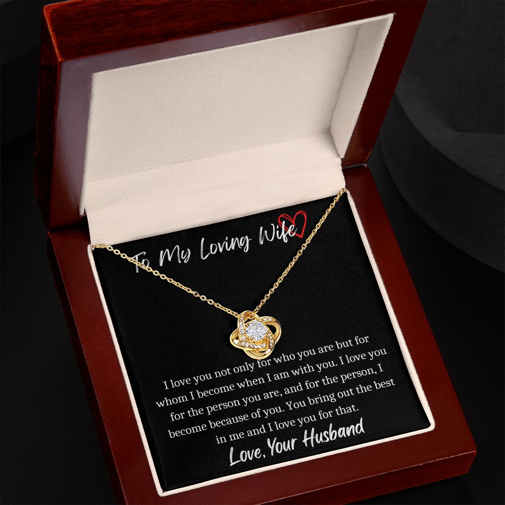 To My Loving Wife- Love Knot Necklace