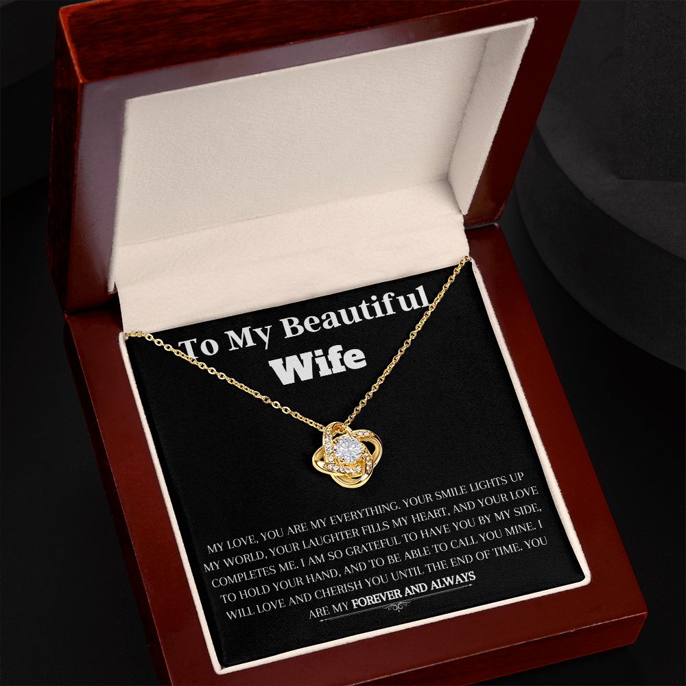 To My Beautiful Wife - Love-Knot Necklace