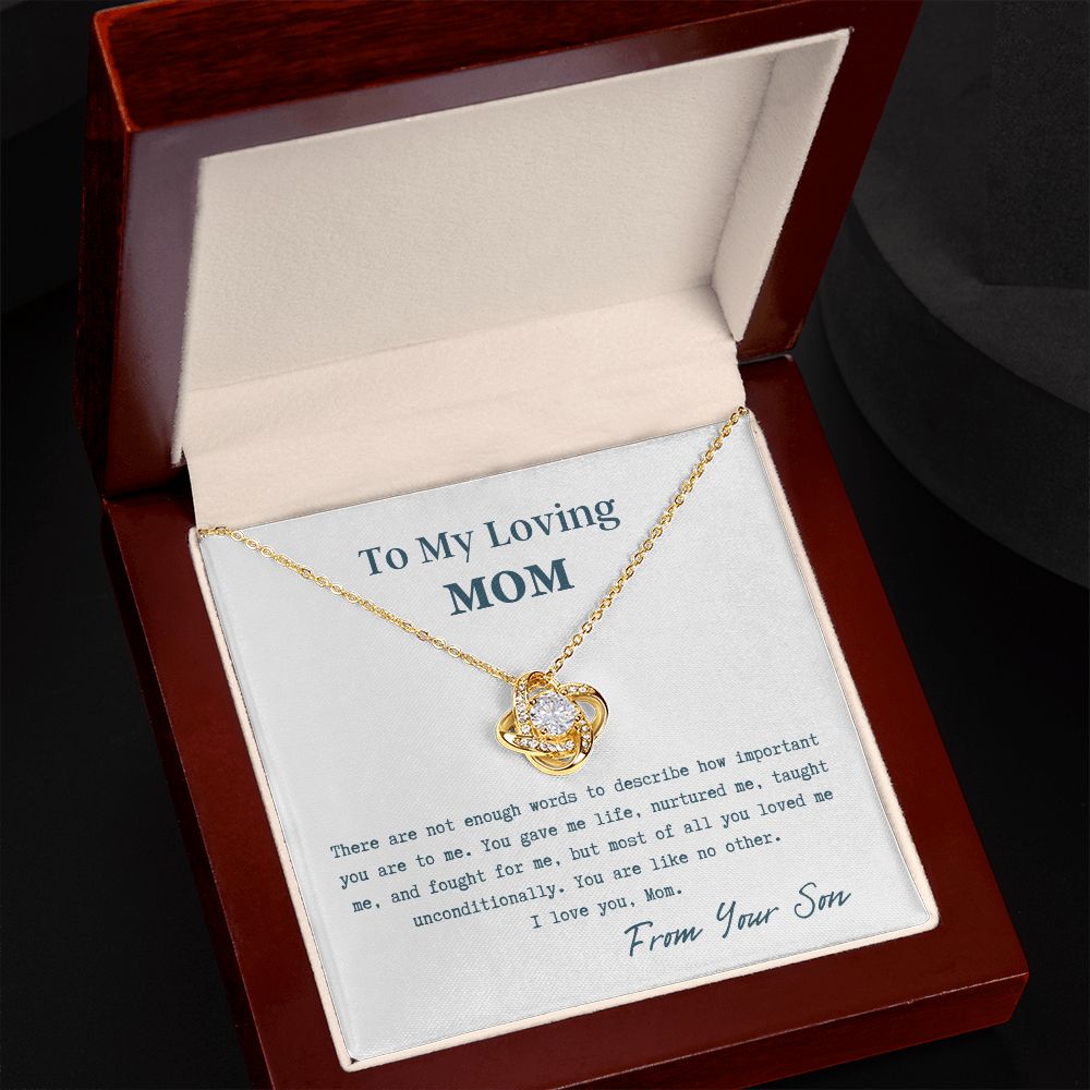 To My Loving Mom - Love Knot Necklace