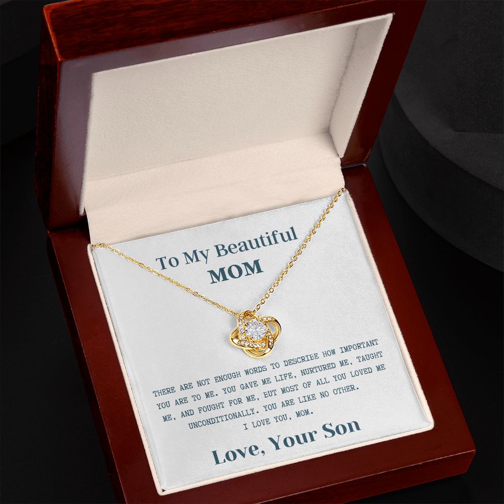 To My Beautiful Mom - Knot Necklace