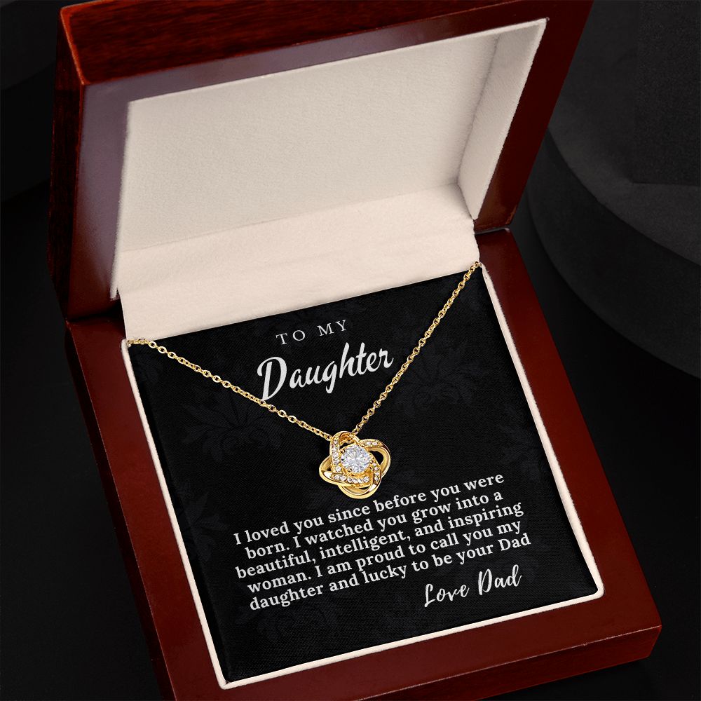 To My Daughter from Dad- Love Knot Necklace