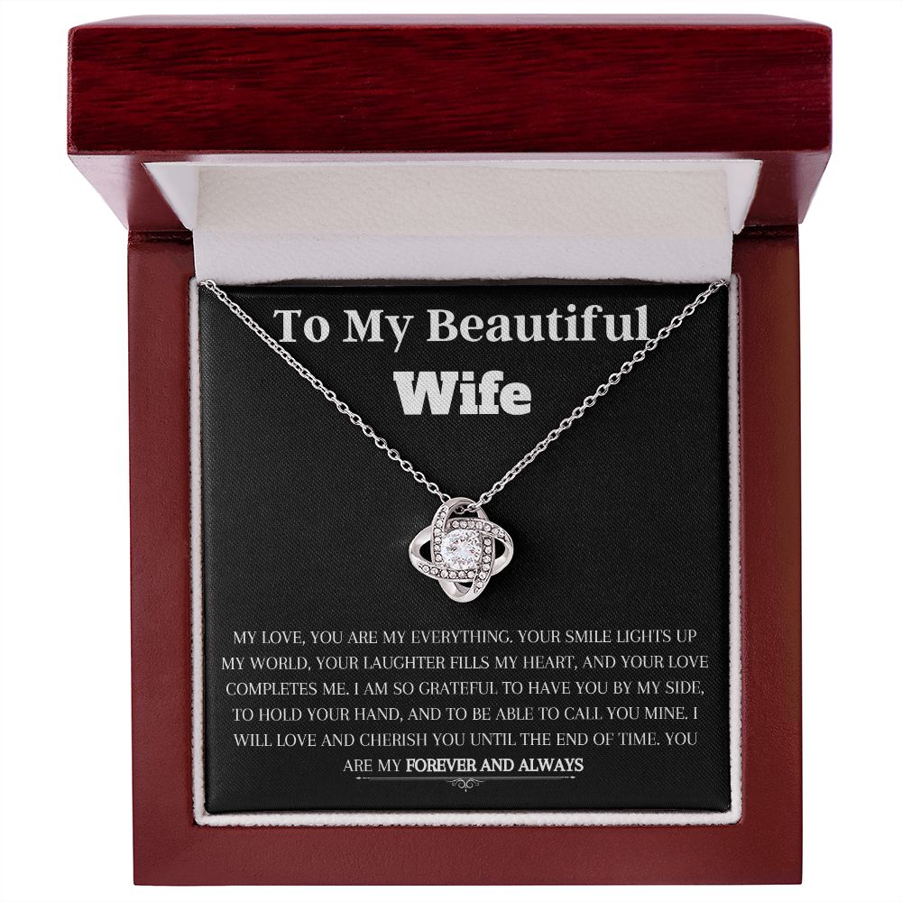 To My Beautiful Wife - Love-Knot Necklace