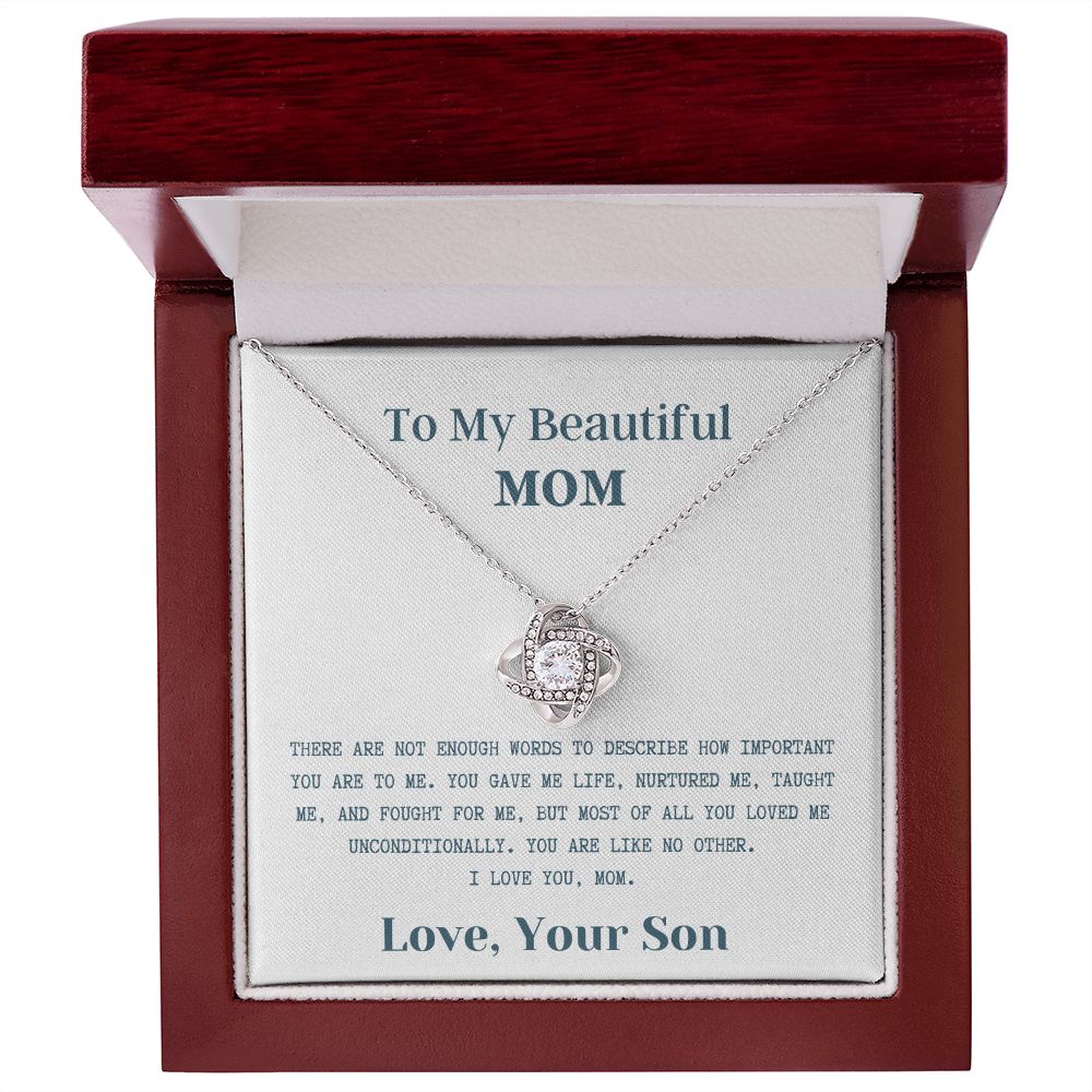 To My Beautiful Mom - Knot Necklace