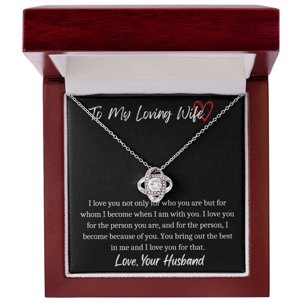 To My Loving Wife- Love Knot Necklace