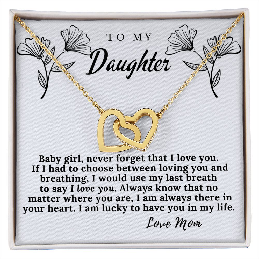 To My Daughter from Mom- Interlocking Heart Necklace