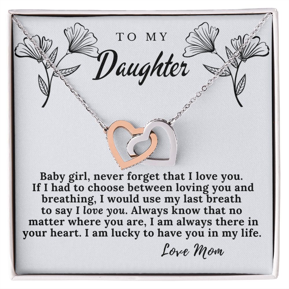 To My Daughter from Mom- Interlocking Heart Necklace