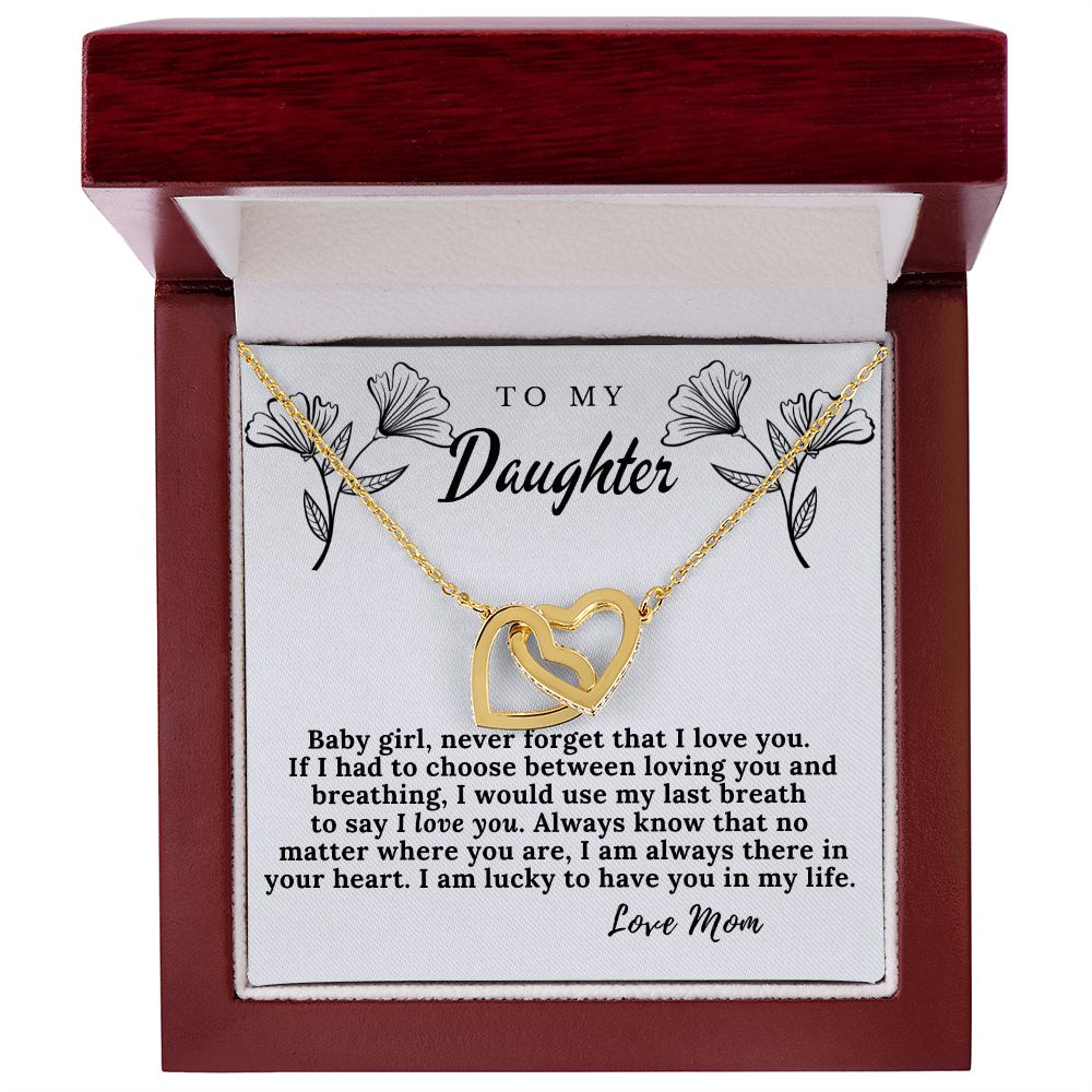 To My Daughter from Mom- Interlocking Heart Necklace
