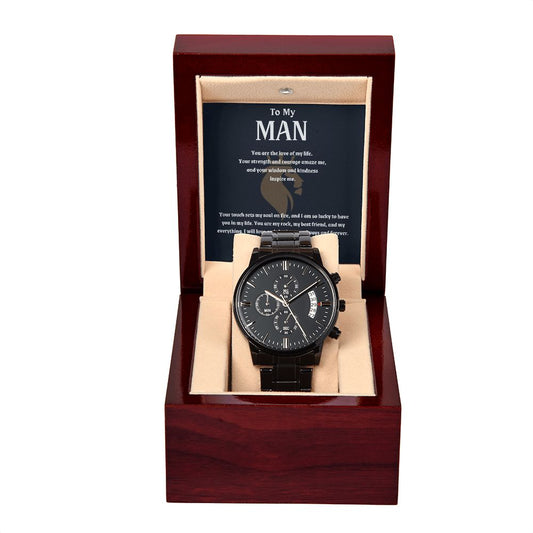 To My Man - Black Chronograph Watch