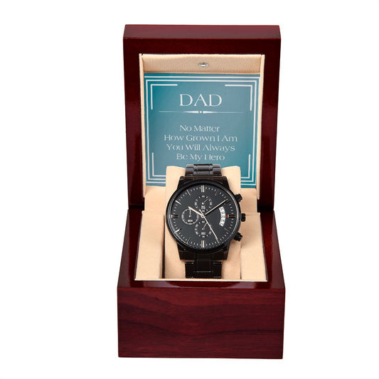 Dad You Are My Hero - Black Chronograph Men Watch