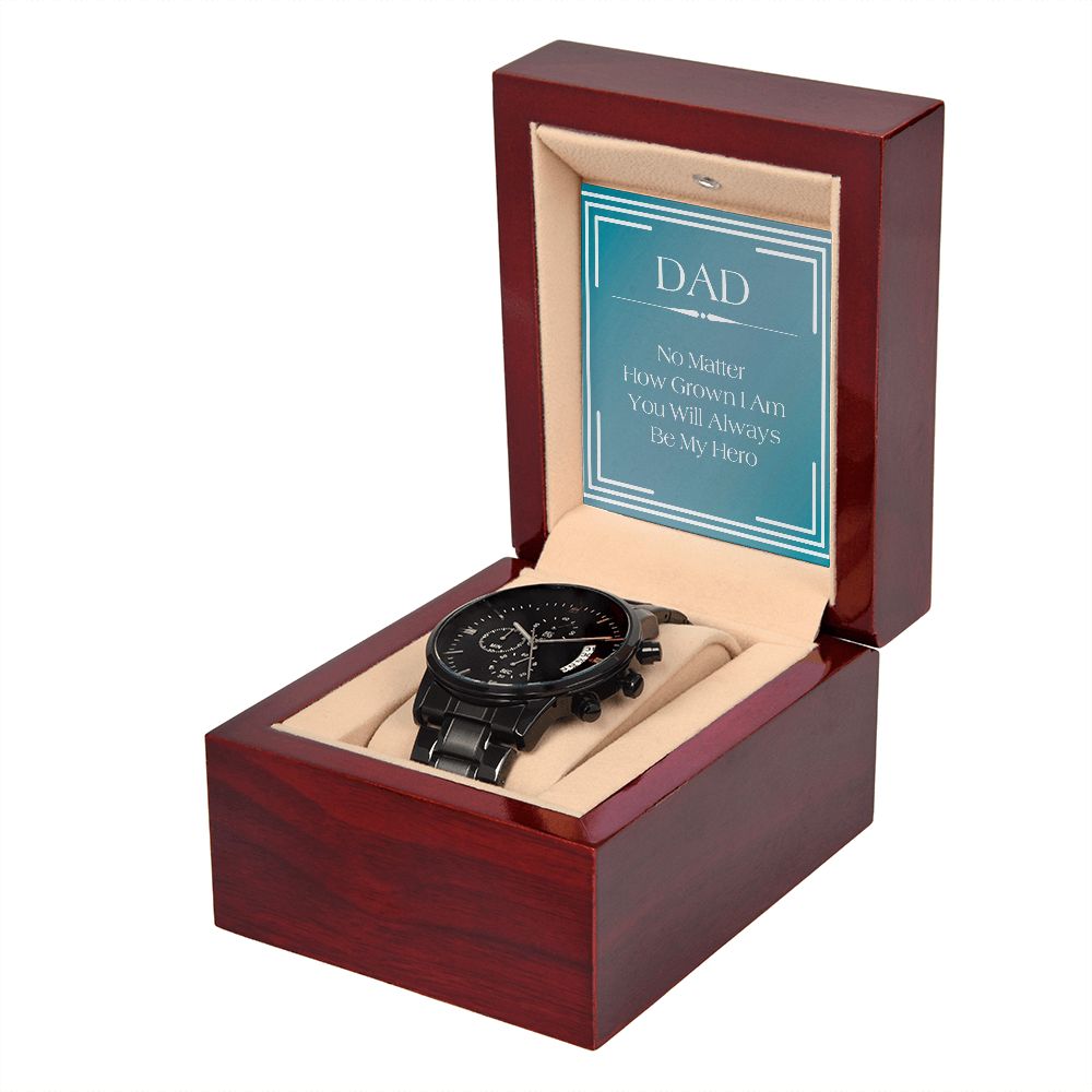 Dad You Are My Hero - Black Chronograph Men Watch