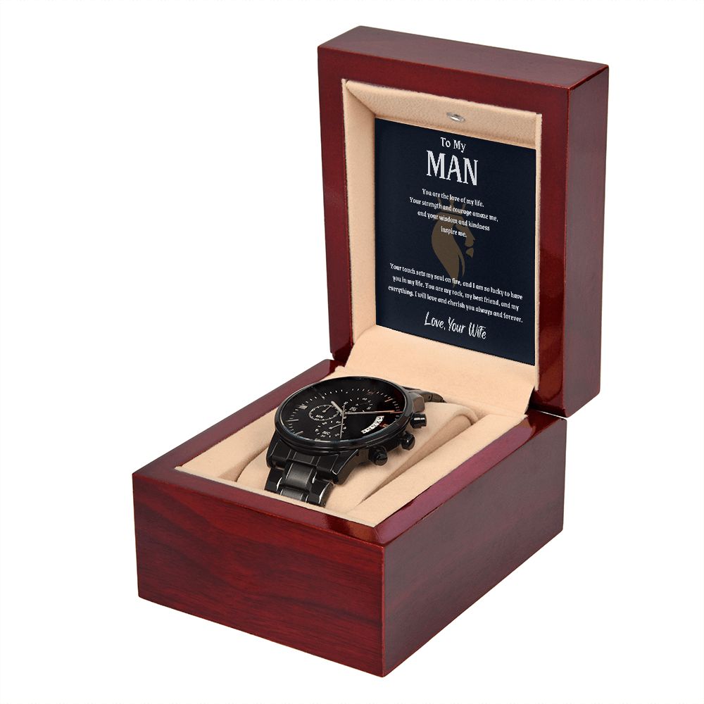 To My Man - Black Chronograph Watch