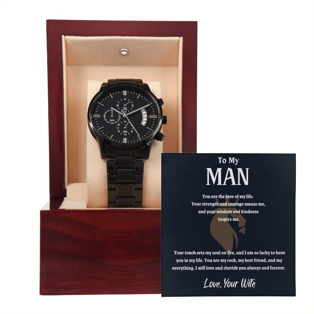 To My Man - Black Chronograph Watch