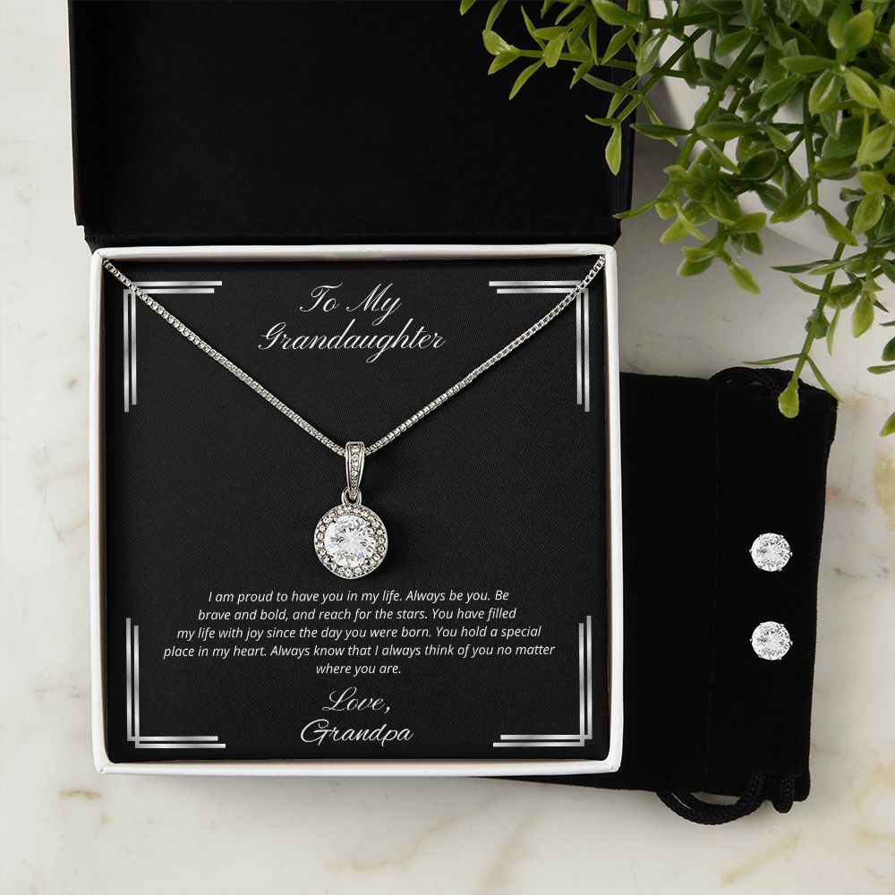 To My Granddaughter - Always be you - Necklace With Earrings