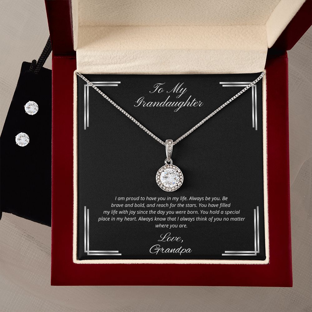 To My Granddaughter - Always be you - Necklace With Earrings
